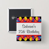 第75誕生会| DIYの文字 缶バッジ (正面&裏面)