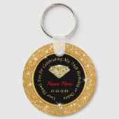 第75誕生日お土産アイディアパーソナライズされた|過去記事 キーホルダー (正面)