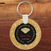 第75誕生日お土産アイディアパーソナライズされた|過去記事 キーホルダー (正面)