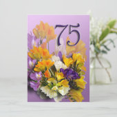 第75誕生日のパーティの招待状-花束 招待状 (スタンド正面)