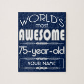 第75誕生日の世界の最も最高のですばらしい濃紺 ジグソーパズル (縦)