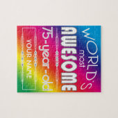 第75誕生日の世界の最も最高のですばらしい虹 ジグソーパズル (横)