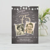 第75誕生日の招待状のヴィンテージの大人の誕生日 招待状 (スタンド正面)