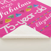 第75誕生日ほとんどのすばらしくカラフルな宝石のピンク シェルパブランケット (3/4)