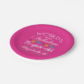 第75誕生日ほとんどのすばらしくカラフルな宝石のピンク ペーパープレート (アングル)