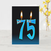 第75誕生日キャンドル カード (黄色い花)