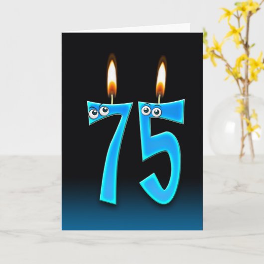 第75誕生日キャンドル カード (黄色い花)