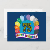 第75誕生日ギフト風船の品揃えデザイン ポストカード (正面/裏面)