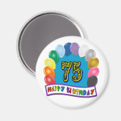 第75誕生日ギフト風船の品揃えデザイン マグネット (正面/裏面)