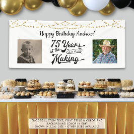 第75誕生日ストリングライトレトロ2フォトバナー 横断幕