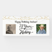 第75誕生日ストリングライトレトロ2フォトバナー 横断幕 (横)