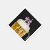 第75誕生日ビアオンブラック スタンダードカクテルナプキン (角)