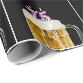 第75誕生日ビアマグカップとキャンドル ラッピングペーパー (ロールコーナー)