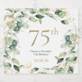 第75誕生日ユーカリ スパークリングワインラベル (シングルラベル)