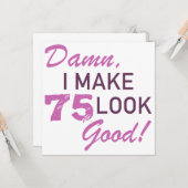 第75誕生日ユーモア カード (正面/裏面インサイチュ)