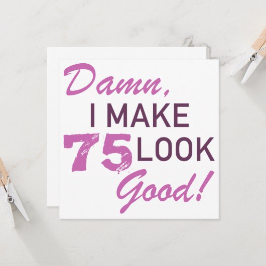 第75誕生日ユーモア カード (正面/裏面インサイチュ)