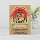 第75誕生日ヴィンテージタイポグラフィ 招待状 (スタンド正面)