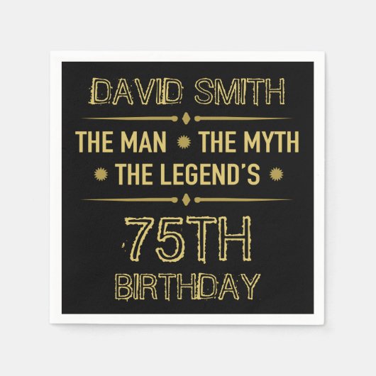 第75誕生日人類伝説 スタンダードカクテルナプキン (正面)