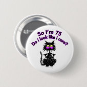 第75誕生日猫 缶バッジ (正面&裏面)