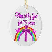 第75誕生日祈りの言葉パーソナライズされたデザイン セラミックオーナメント (右)