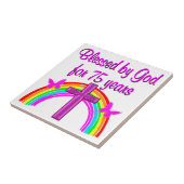 第75誕生日祈りの言葉パーソナライズされたデザイン タイル (側面)