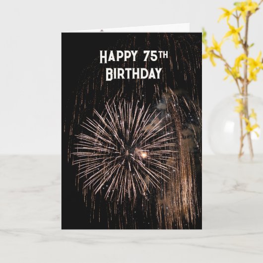 第75誕生日花火 カード (黄色い花)