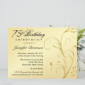 第75誕生日驚きパーティー-金ゴールドフローラ-大 招待状 (スタンド正面)