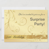 第75誕生日驚きパーティー-金ゴールドフローラ-大 招待状 (裏面)