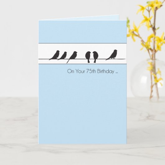 第75誕生日鳥コーラス カード (黄色い花)