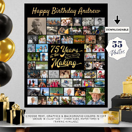 第75誕生日55号写真コラージュ制作年 ポスター