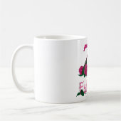 第75誕生日75のピンクのバラの花のマグ コーヒーマグカップ (左)