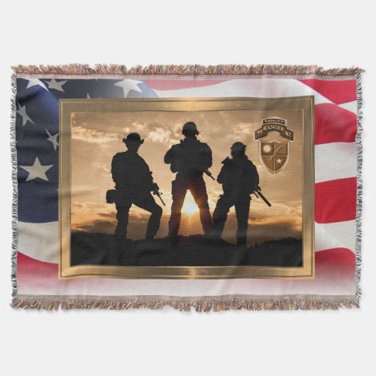 第75連隊「レンジャー素晴らし」 スローブランケット (正面)