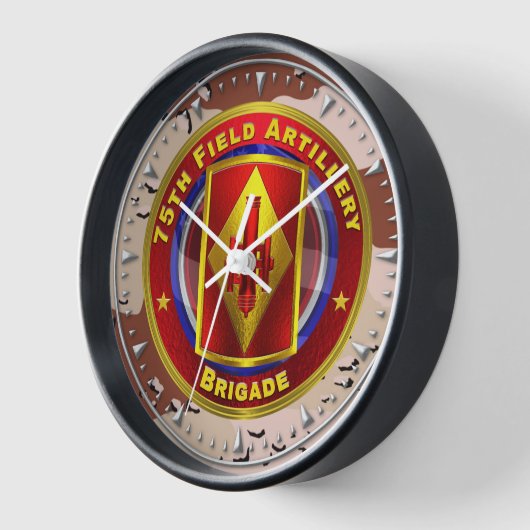 第75野砲兵旅団デザートストーム退役軍人 壁時計 (傾斜)