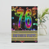 第76回バースデーパーティー招待(バブル付き) 招待状 (スタンド正面)