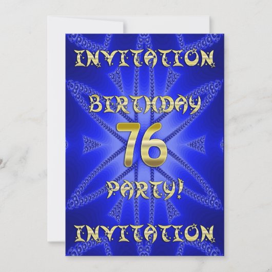 第76回誕生日パーティーの招待状 招待状 (正面)