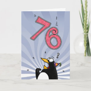 第76誕生日-ペンギンの驚きカード カード