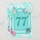 第77回誕生日パーティーの招待状 招待状 (正面/裏面)