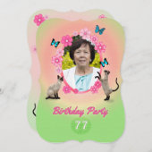 第77回誕生日パーティーへの招待 招待状 (正面/裏面)