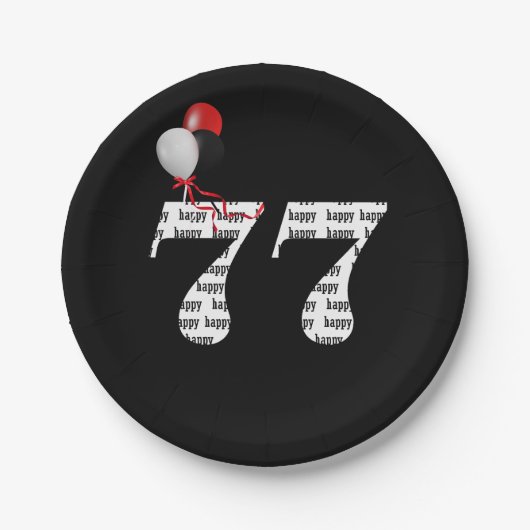 第77回誕生日パーティー風船 ペーパープレート (正面)