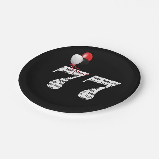 第77回誕生日パーティー風船 ペーパープレート (アングル)