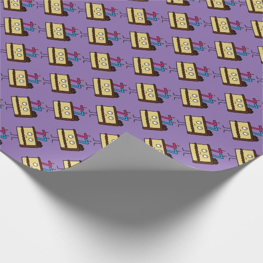 第77蝋燭が付いているお誕生日ケーキ ラッピングペーパー (角)