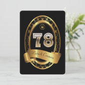 第78の誕生会の女性の人、エレガントな色 招待状 (スタンド正面)