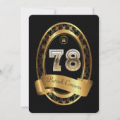 第78の誕生会の女性の人、エレガントな色 招待状 (正面)