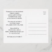 第78回バースデーはっきりしたトカラフル: Fireworks Look 箔招待状ポストカード (裏面)