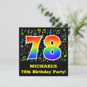第78回バースデーパーティー：おもしろいミュージックシンボルRainbow 78 招待状 (スタンド正面)