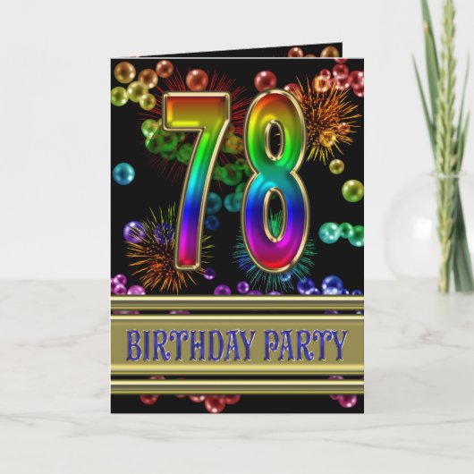 第78回誕生日パーティーへの招待 招待状 (正面)