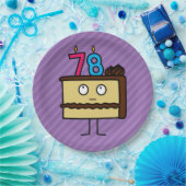 第78蝋燭が付いているお誕生日ケーキ ペーパープレート (パーティー)