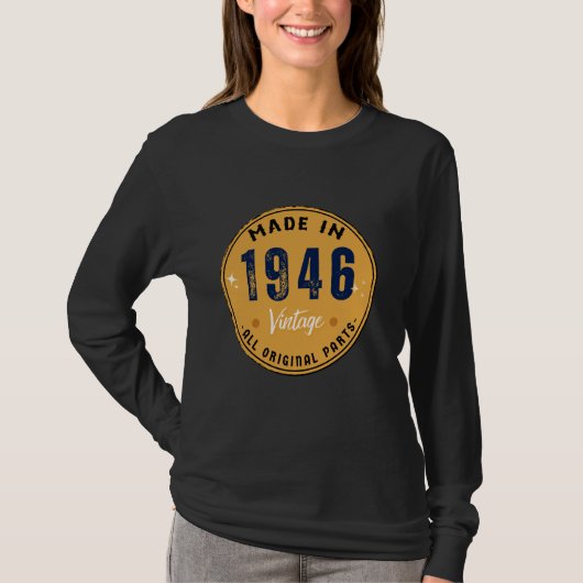 第78誕生日ギフトヴィンテージ、1946年に作られたレトロ78 Tシャツ (正面)
