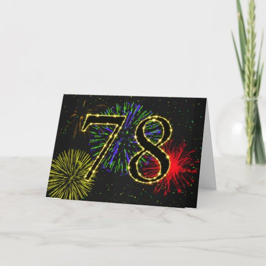 第78誕生日花火付き花火付きカード カード (正面)