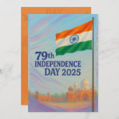 第79回インド独立記念日カード (正面/裏面)